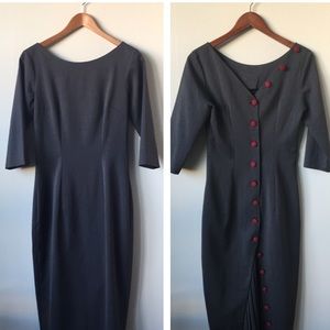 Lovely Vintage Inspired Button Back Fishtail Dress